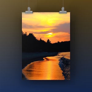 Lake Superior Sunset Print: Michigan Upper Peninsula Photo