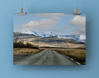 ICELANDIC GLACIER - Thingvellir National Park Unframed Photo Printed on Metal or Canvas. Color Photograph of Iceland.