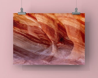 COLUMNS - Color Photograph on Paper, Canvas or Metal. Valley Of Fire, Nevada. Landscape & Panoramic Sizes. Hiker, Outdoorsman Great Gift!
