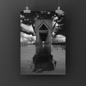 ORE DOCK - Unframed or Mounted, Ready-to-Hang Print. Black & White Photograph, Michigan&#39;s Upper Peninsula, Marquette, Lake Superior.