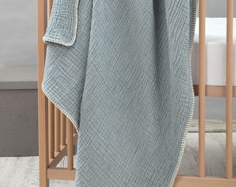Organic Muslin Baby Blanket, Soft Breathable Swaddle, Newborn Receiving Blanket, Lightweight Nursery Essentials, Baby Shower Gift, Neutral