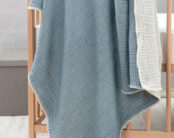 Bio Musselin Baby Decke, weiche Atmungsaktive Swaddle, Neugeborene Decke, Leichte Kindergarten Essentials, Babypartygeschenk, Neutral