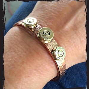 Thick Copper with Bullets Cuff Bracelet