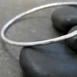 Hammered Sterling Silver Bangle Bracelet