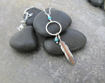 Sterling Silver Eagle Feather Necklace