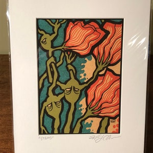 Stems - Sharpie on Cardboard abstract flowers pop art surrealism psychedelic