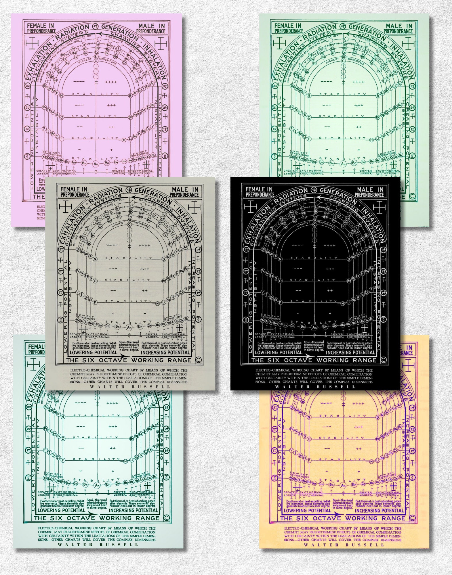 The Electrochemical Flow Chart by Walter Russell Digital Download