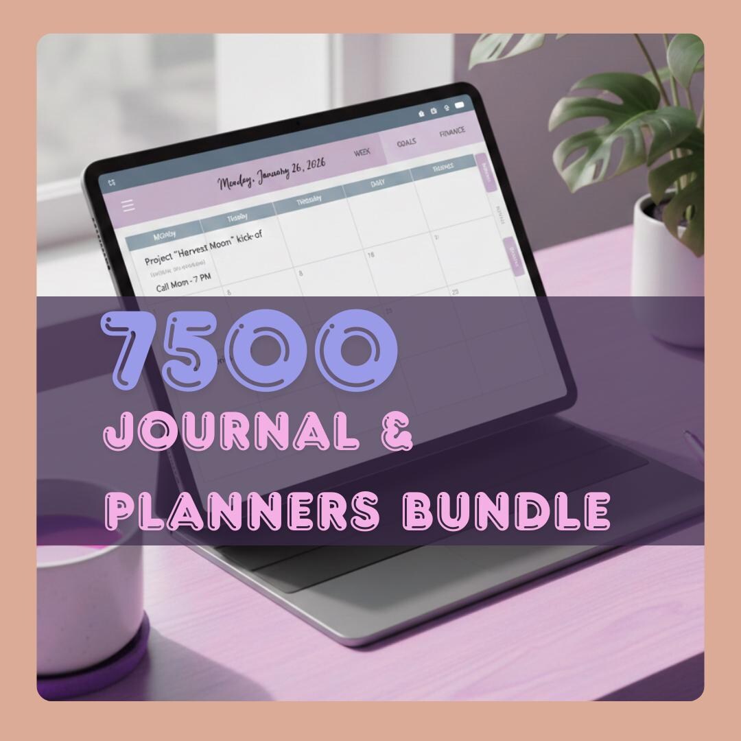7500+ Canva Planner Templates Bundle | Digital Journals & Trackers (PLR ...