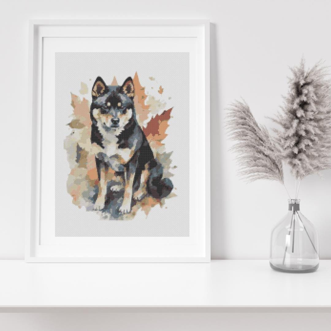 Cross Stitch Pattern --black Shiba B3-- - Etsy