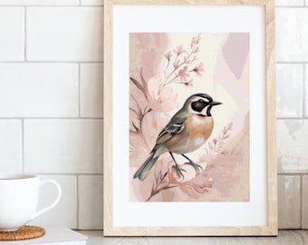 Petit oiseau - Modèles de point de croix - [B3] Artistique - esthétique - Small Art [208 x278 ct] botanique