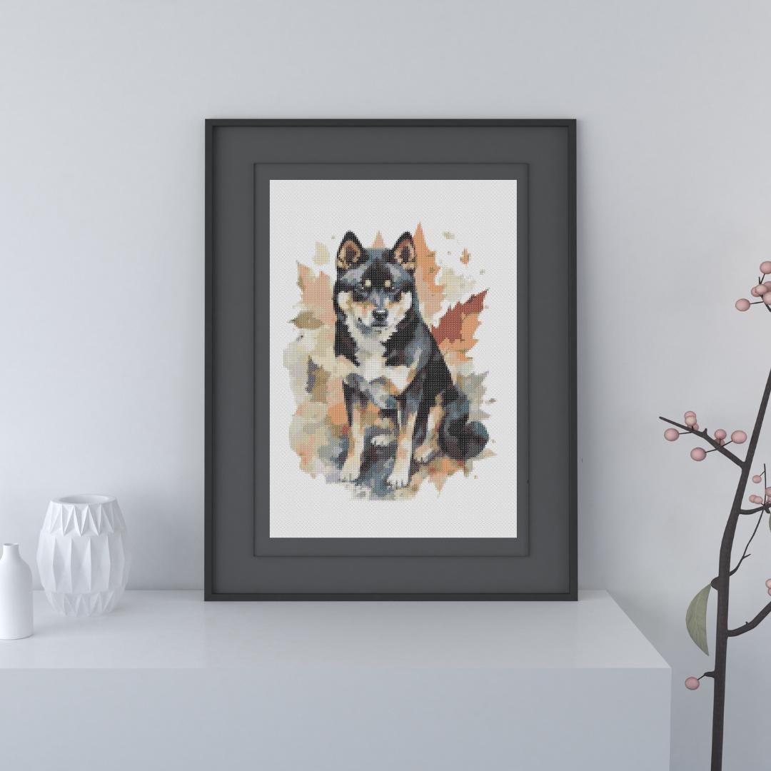 Cross Stitch Pattern --black Shiba B3-- - Etsy