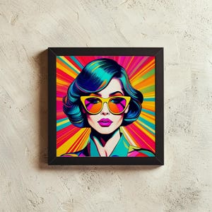 Wall Art, British, American, Love, Prints, Blonde, woman, popart, colourful, stylish, 1970s, sexy