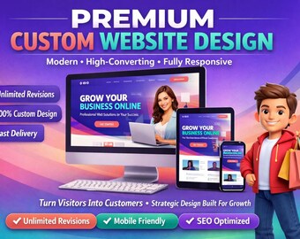 Benutzerdefiniertes Website-Design | Professioneller UI UX Website Designer | E-Kommerz & Geschäft Modernes Responsive Style