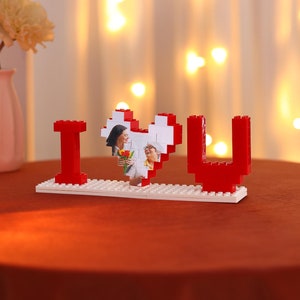 Personalized Building Blocks Puzzle,Photo Puzzle,I Love You Block Puzzle,Custom Gifts for Couples,Gifts for Her,Mother&#39;s Day Gifts for Mom