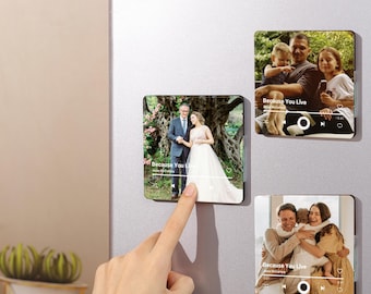 Custom Music Fridge Magnet,Full Song Playable Music Box,Photo&Music Refrigerator Magnet,Birthday Gift,Couple Anniversary Gift,Xmas Gift