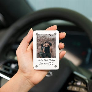 Car Visor Clip with Photo,Drive Safe I love you ,Custom Sun Visor Decoration for Car,Gifts for Dad/Husband/Boyfriend,Father&#39;s Day Gift