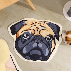 Custom Pet Portrait Rug,Personalized Cartoon Pet Rug,Handmade  Imitation cashmere Rug,Dogs Mat,Cat Carpet ,Pet Memorial Gift,Pet Portrait