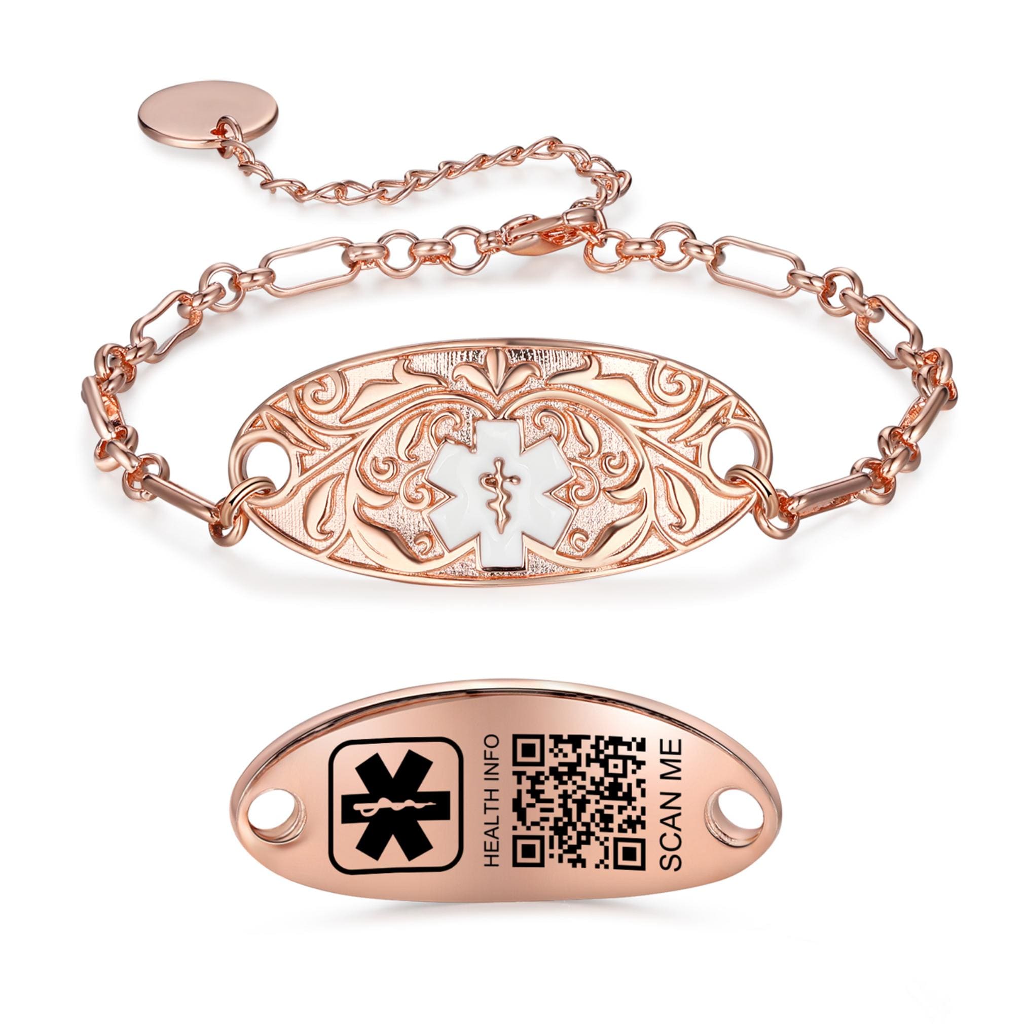 For Women Theluckytag Medical Bracelets For Men Women With QR Code