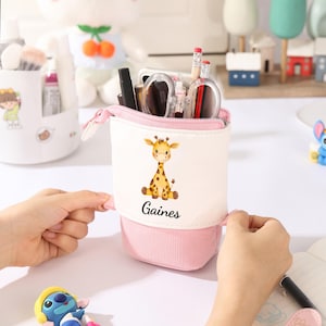 Étui à crayons personnalisé avec nom d'enfant - Étui à crayons rétractable et extensible - Cadeau pour la rentrée - Trousse à crayons pour enfants - Cadeau pour enfants