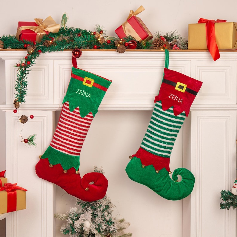 Personalized Elf Christmas Stocking © SmooshiesCrafts | etsy.com