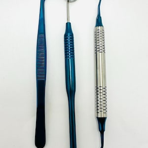 Professional Dental Examination Kit 3 Pcs Basic Hygiene Tweezer Mirror Tools Explorer Cleaning With New Packing.
