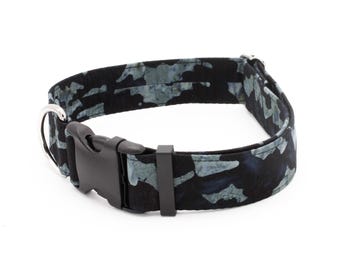 Gray Bats Dog Collar - Martingale or Buckle 1"- 2" Width Collars