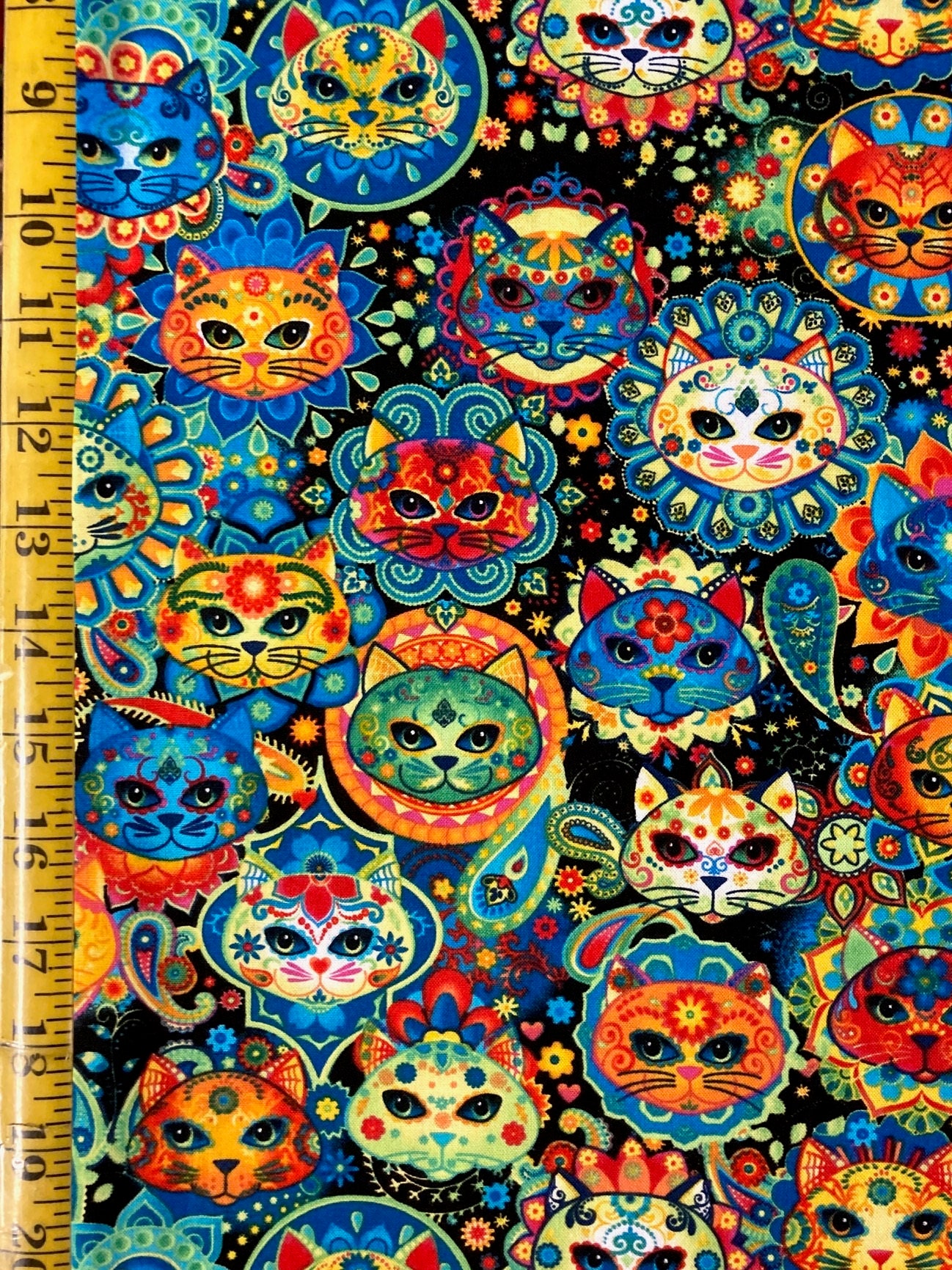 Cat Sugar Skulls Timeless Treasures Fabric Candy Skull | Etsy