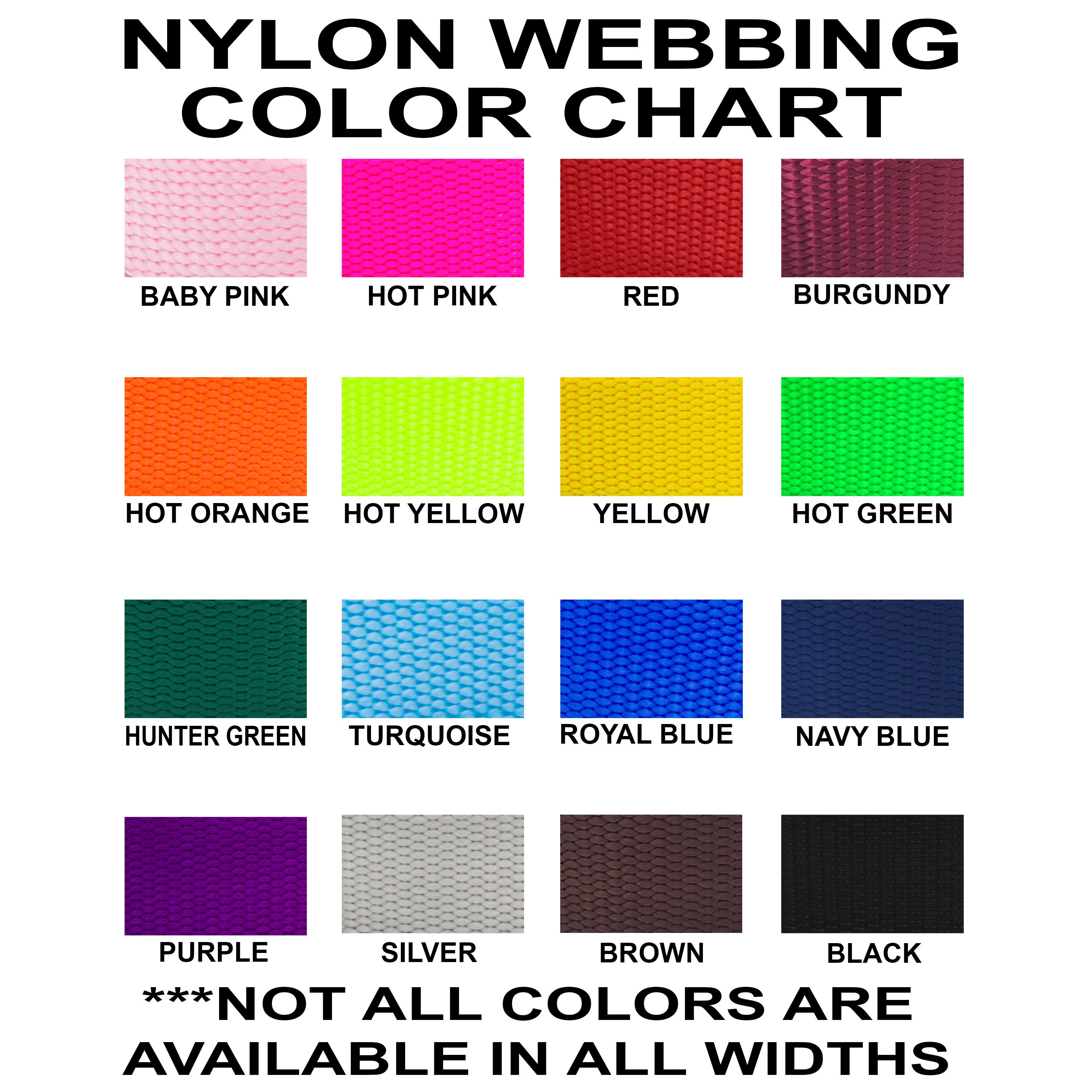 1 Width Nylon Webbing 5 Yards Medium Weight Nylon Various Colors 1