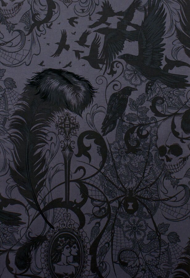 ALEXANDER HENRY Nocturna Dark Tint Fabric Sold by HALF METRE W44" ALEXANDER HENRY Nocturna Dark Tint Fabric Sold by HALF METRE W44"