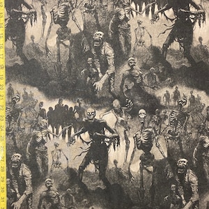 Tombsday Alexander Henry Fabric - Zombies walking dead Horror ( Yard or Half Yard )