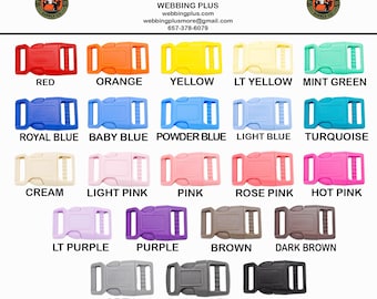 5 or 1 Pack - 1.5" Contoured Side Release Buckles - Adjustable Plastic Buckle