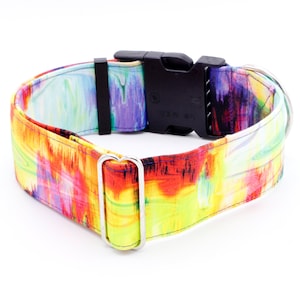 Watercolors Dog Collar - 5/8&quot; - 2&quot; Widths - Martingale or Buckle