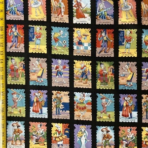 Cartas Marcadas Black - Alexander Henry Fabric - Skeleton, day of the dead, Candy Skulls, ( Yard or Half Yard )