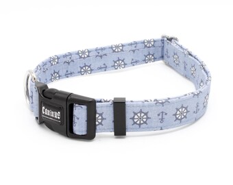 Anchor and Wheel Dog Collar - Martingale or Buckle - 1"- 2" Widths