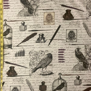 Edgar Michael Miller Poe Raven literature  ( Yard or Half Yard )