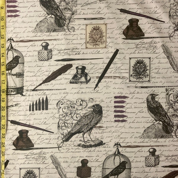 Edgar Michael Miller Poe Raven literature  ( Yard or Half Yard )