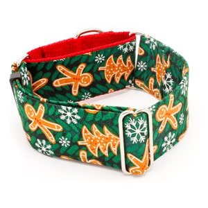 Gingerbread Dog Collar - Martingale or Buckle 1&quot;- 2&quot; Width Collars