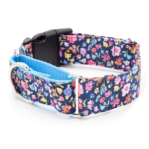 Vintage Flowers  Dog Collar - Martingale or Buckle - 1/2"- 2" Width Collars