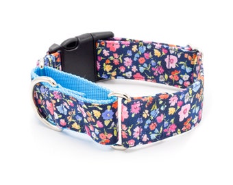 collier de chien de fleurs vintage - Martingale ou boucle - 1/2"- 2" colliers de largeur