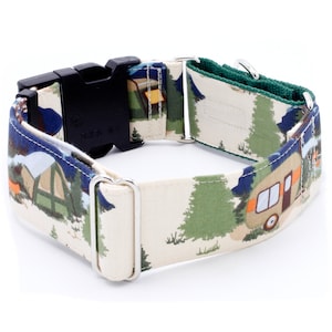 Camping Dog Collar - Martingale or Buckle 1&quot;- 2&quot; Width Collars - Hiking