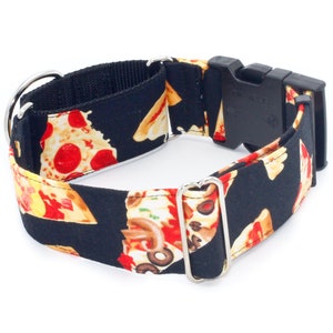 Pizza Dog Collar - Martingale or Buckle - 1 - 2 Inch Width
