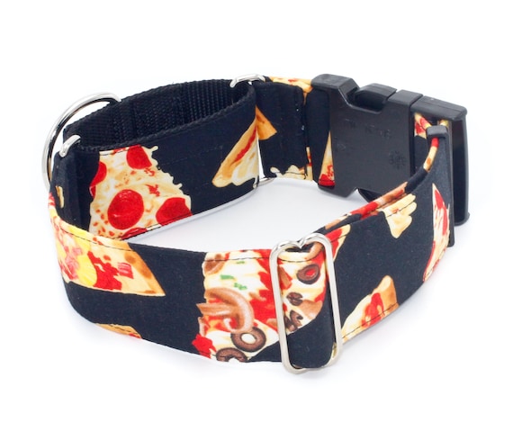 Pizza Dog Collar - Martingale or Buckle - 1 - 2 Inch Width