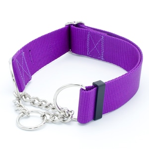 2 Inch Chain Martingale No Slip Dog Collars 2&quot; Half Check Dog Collars