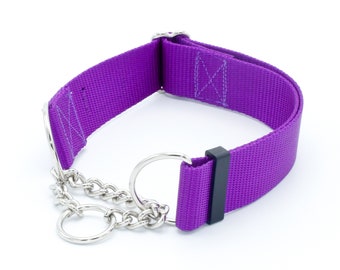 2 Inch Chain Martingale No Slip Dog Collars 2" Half Check Dog Collars