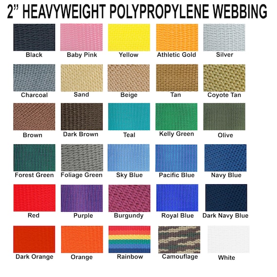  2 Inch Polypropylene Webbing: 5 Yards Heavy Weight 2