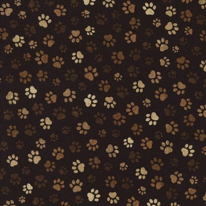 Empreintes de pattes - tissu Timeless Treasures - empreintes de chien ou de chat (un mètre ou un demi-mètre)