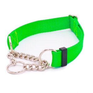 1 Inch Chain Martingale No Slip Dog Collars 1&quot; Half Check Dog Collars