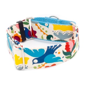 La Paloma Dove  Dog Collar - Buckle or Martingale - 1"- 2" Width Collars Birds