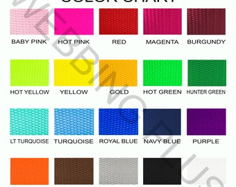 1" width Nylon Webbing - 5 Yards - Medium Weight Nylon Various Colors -   ( 1 inch width Nylon, Strap, Strapping )