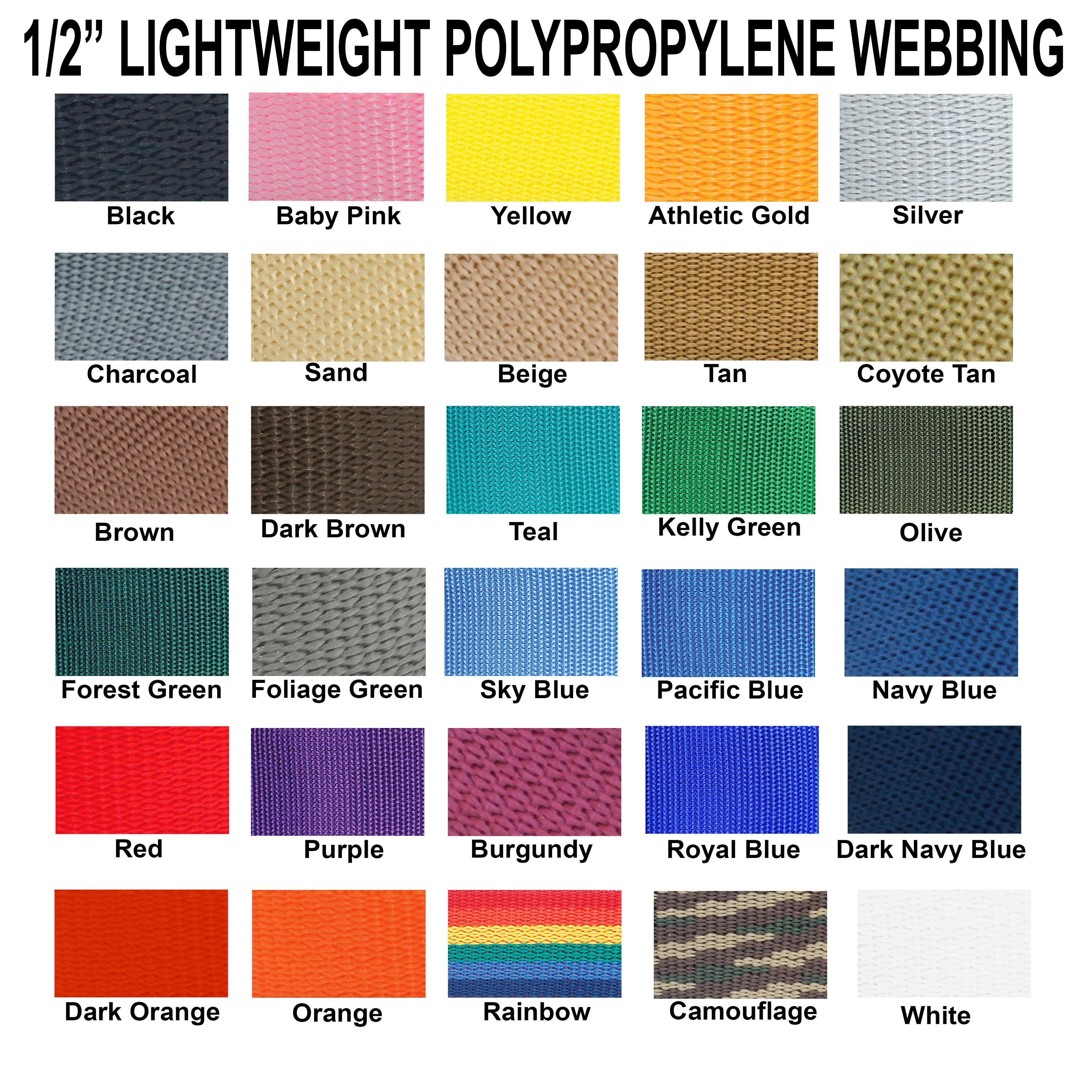 1 Inch Dark Navy Blue Polypropylene Webbing - 1 Heavy Weight Polypro –  Webbing Plus